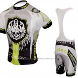 2010 Cycling Jersey Rock Racing Silver and Green Short Sleeve and Bib Short