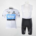 2011 Cycling Jersey Sky Lider White and Sky Blue Short Sleeve and Bib Short