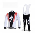 2012 Cycling Jersey Specialized Black and Red Long Sleeve and Bib Tight