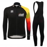 2016 Cycling Jersey Cinelli Chrome Black and Yellow Long Sleeve and Bib Tight