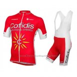 2016 Cycling Jersey Cofidis Red and White Short Sleeve and Bib Short