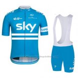 2016 Cycling Jersey Sky Sky Blue Short Sleeve and Bib Short