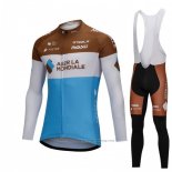 2018 Cycling Jersey Ag2rla Blue and White Long Sleeve and Bib Tight
