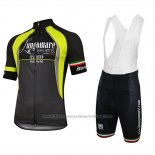 2018 Cycling Jersey Lungomare Black and Yellow Short Sleeve and Bib Short