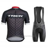2018 Cycling Jersey Trek Black Short Sleeve and Bib Short