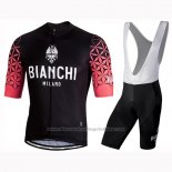 2019 Cycling Jersey Bianchi Milano Conca Black Red Short Sleeve and Bib Short