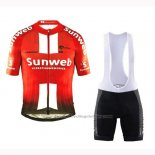 2019 Cycling Jersey Sunweb Orange White Short Sleeve and Bib Short
