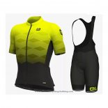 2021 Cycling Jersey ALE Yellow Short Sleeve And Bib Short