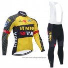 2021 Cycling Jersey Jumbo Visma Yellow Black Long Sleeve And Bib Tight