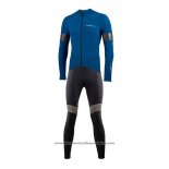 2021 Cycling Jersey Nalini Blue Long Sleeve And Bib Tight QXF21-0052