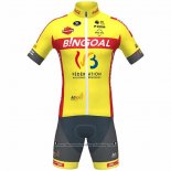 2021 Cycling Jersey Wallonie Bruxelles Yellow Short Sleeve And Bib Short