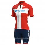 2021 Cycling Jersey Women Movistar Champion Denmark Short Sleeve And Bib Short