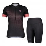 2021 Cycling Jersey Women Scott Black Pink Short Sleeve And Bib Short