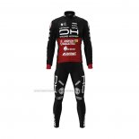 2022 Cycling Jersey Androni Giocattoli Black Red Long Sleeve and Bib Short