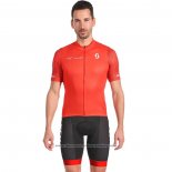 2022 Cycling Jersey Scott Red Short Sleeve And Bib Short