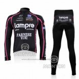 2010 Cycling Jersey Lampre Farnese Vini Long Sleeve and Bib Tight Black Long Sleeve and Bib Tight