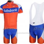 2011 Cycling Jersey Rabobank Blue and Orange Short Sleeve and Bib Short