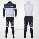 2011 Cycling Jersey Trek Leqpard Black and Sky Blue Long Sleeve and Bib Tight