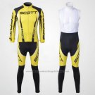 2012 Cycling Jersey Scott Black and Yellow Long Sleeve and Bib Tight