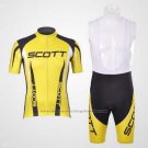 2012 Cycling Jersey Scott Black and Yellow Short Sleeve and Bib Short