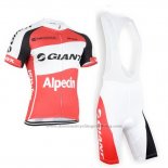 2015 Cycling Jersey Giant Alpecin Red and White Short Sleeve and Bib Short