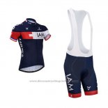 2015 Cycling Jersey IAM Blue Short Sleeve and Bib Short