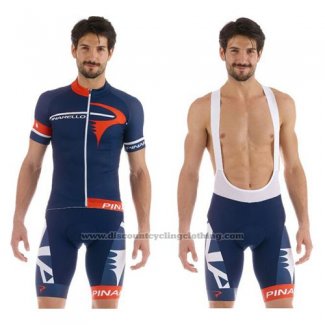 2015 Cycling Jersey Pinarello Red and Blue Short Sleeve and Bib Short