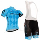 2016 Cycling Jersey Cannondale Black and Blue Short Sleeve and Bib Short