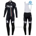 2016 Cycling Jersey IAM White and Black Long Sleeve and Bib Tight