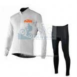 2016 Cycling Jersey Ktm White Long Sleeve and Bib Tight
