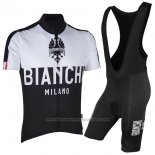 2017 Cycling Jersey Bianchi Milano Black Short Sleeve and Bib Short