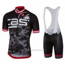 2017 Cycling Jersey Castelli Attacco Black Short Sleeve and Bib Short