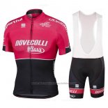 2017 Cycling Jersey Novecolli Red and Black Short Sleeve and Bib Short