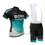2018 Cycling Jersey Bora Black and Teal Short Sleeve and Bib Short