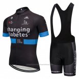 2018 Cycling Jersey Novo Nordisk Black and Blue Short Sleeve and Bib Short