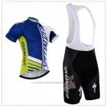 2018 Cycling Jersey Specialized Blue Green White Short Sleeve and Bib Short