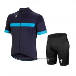2018 Cycling Jersey Specialized Blue Short Sleeve And Bib Short