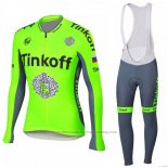 2018 Cycling Jersey Tinkoff Green Long Sleeve and Bib Tight