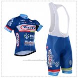2018 Cycling Jersey Wanty Blue Short Sleeve and Bib Short