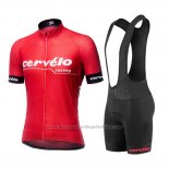 2019 Cycling Jersey Cervelo Red Short Sleeve and Bib Short