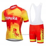 2019 Cycling Jersey Spain Red and Yellow Short Sleeve and Bib Short