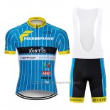 2019 Cycling Jersey XeNTiS Blue White Short Sleeve and Bib Short