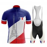 2020 Cycling Jersey Champion France Blue White Red Short Sleeve And Bib Short(1)