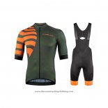 2021 Cycling Jersey Nalini Green Orange Short Sleeve And Bib Short