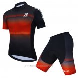 2021 Cycling Jersey R Star Black Orange Short Sleeve And Bib Short
