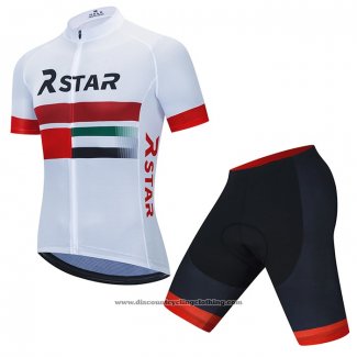 2021 Cycling Jersey R Star White Red Short Sleeve And Bib Short