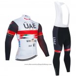 2021 Cycling Jersey UAE White Long Sleeve And Bib Tight