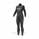 2021 Cycling Jersey Women ALE Black Long Sleeve And Bib Tight QXF21-0024