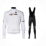 2023 Cycling Jersey Germany White Long Sleeve and Bib Short