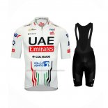 2024 Cycling Jersey UAE White Short Sleeve And Bib Short